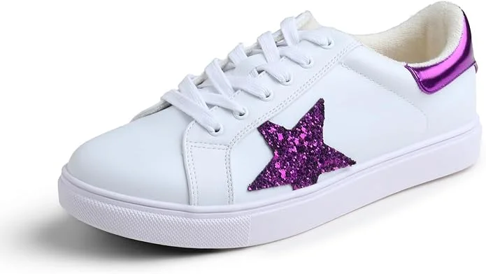Tenis blancos con estrellas moradas FEVERSOLE