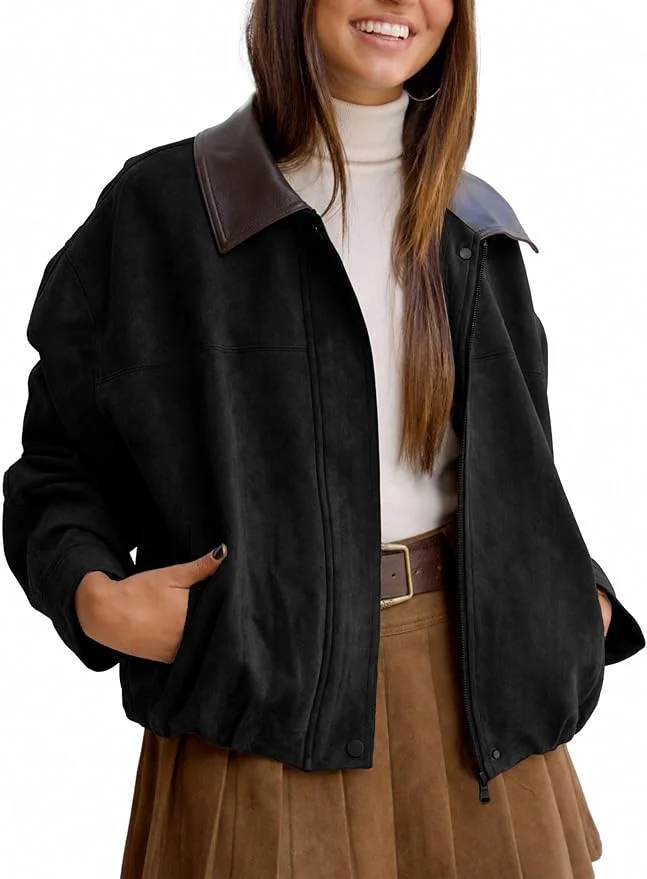Chaqueta bomber negra