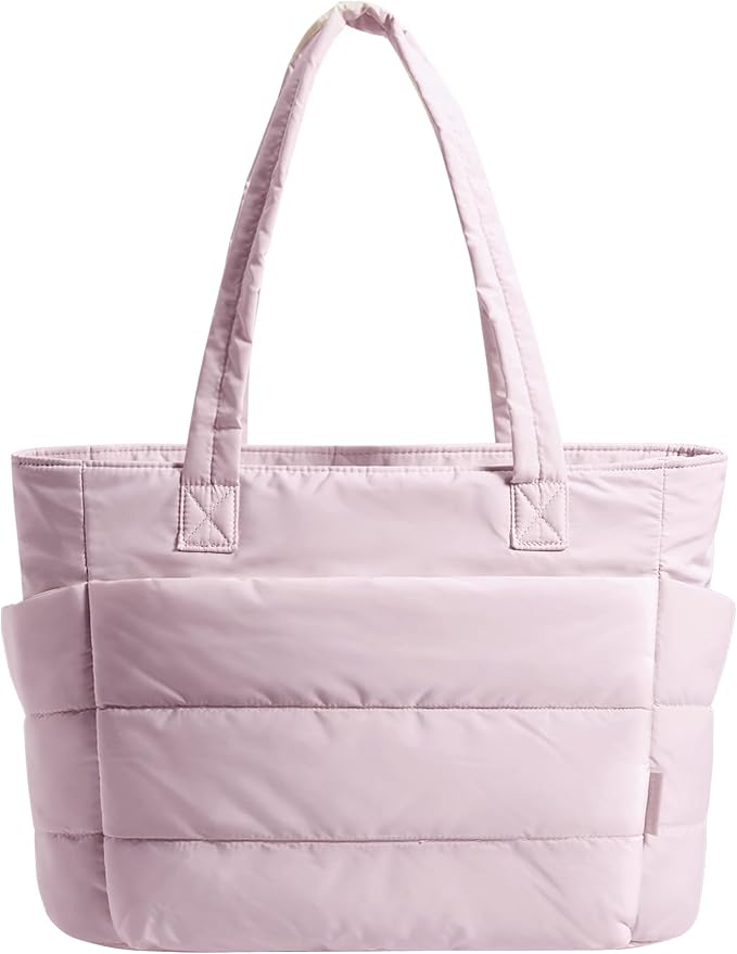 Bolso tote acolchado rosado