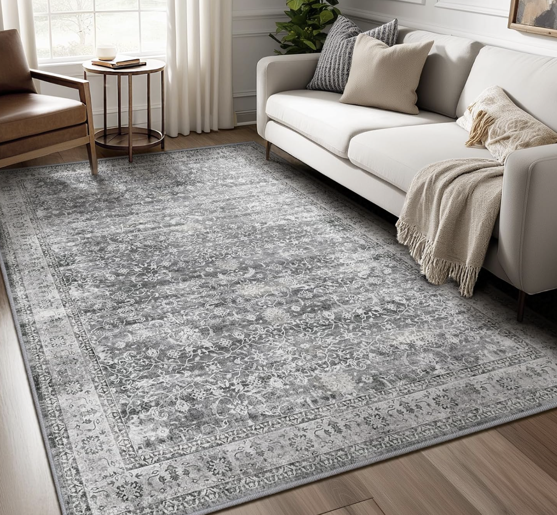 Alfombra vintage gris neutral
