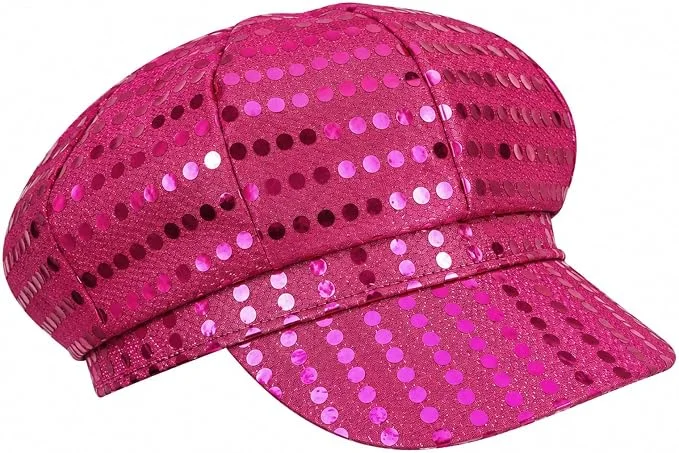 Sombrero rosa de lentejuelas