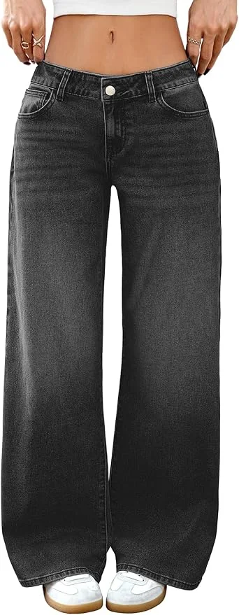 Jeans negros de tiro bajo ELLEVEN