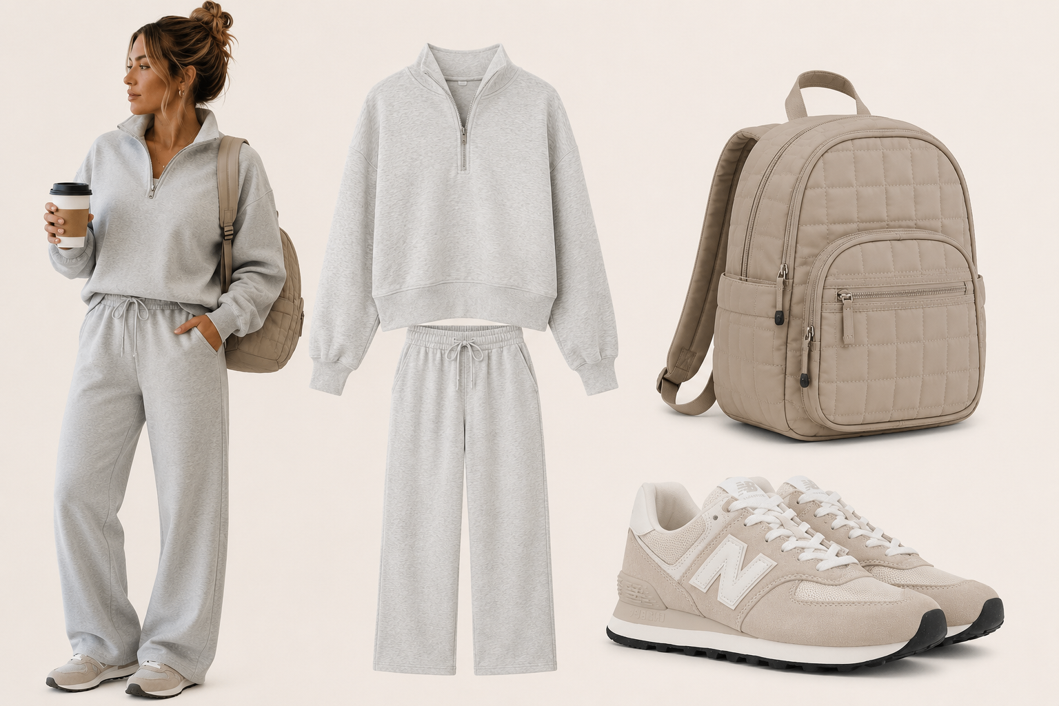 Look 1: Airport Minimalist — outfit para viajar en avión