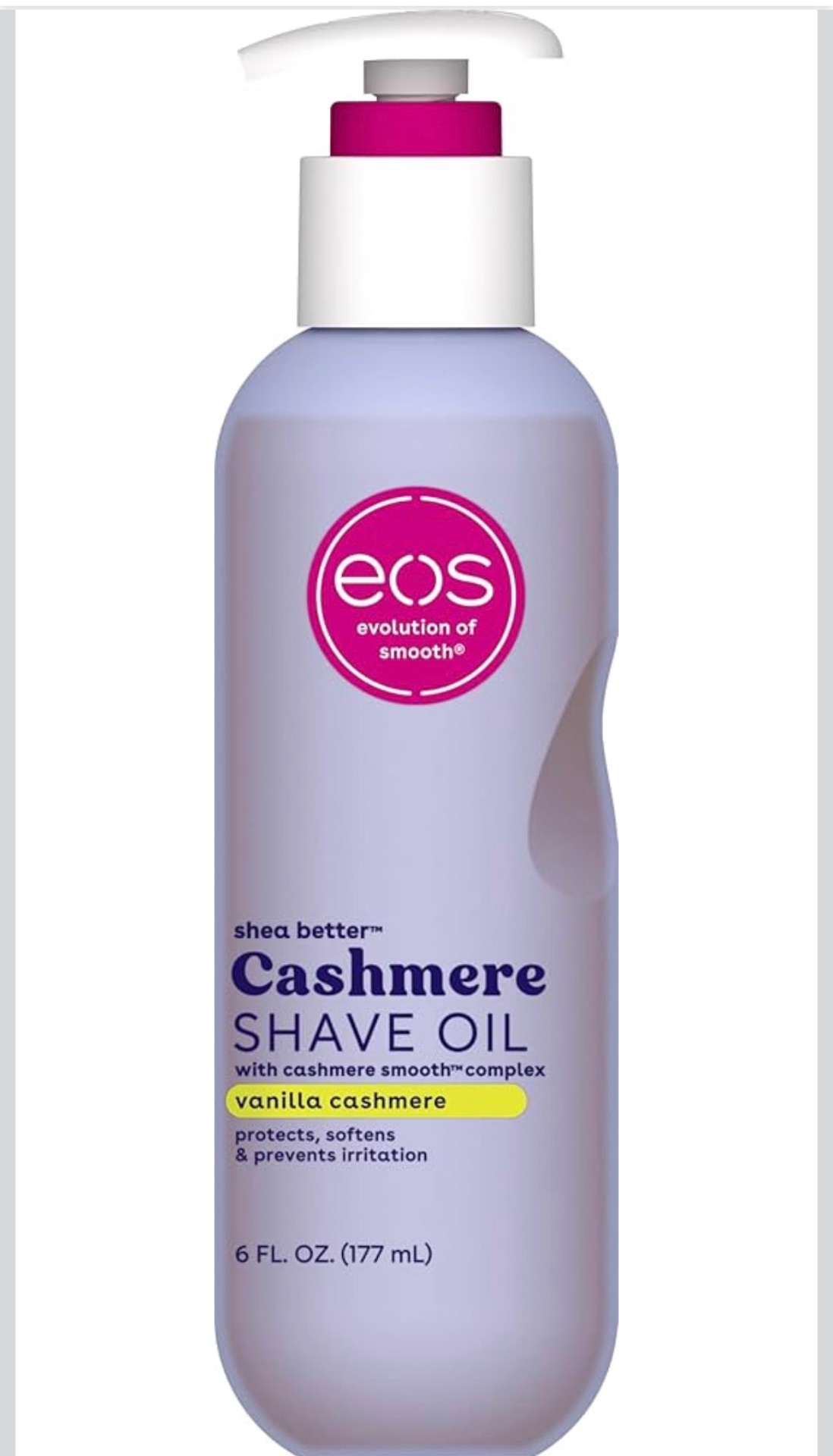EOS Shea Better Cashmere aceite corporal vanilla cashmere