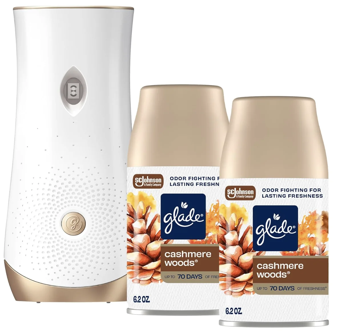 Aromatizante automático Glade Cashmere Woods con dos repuestos