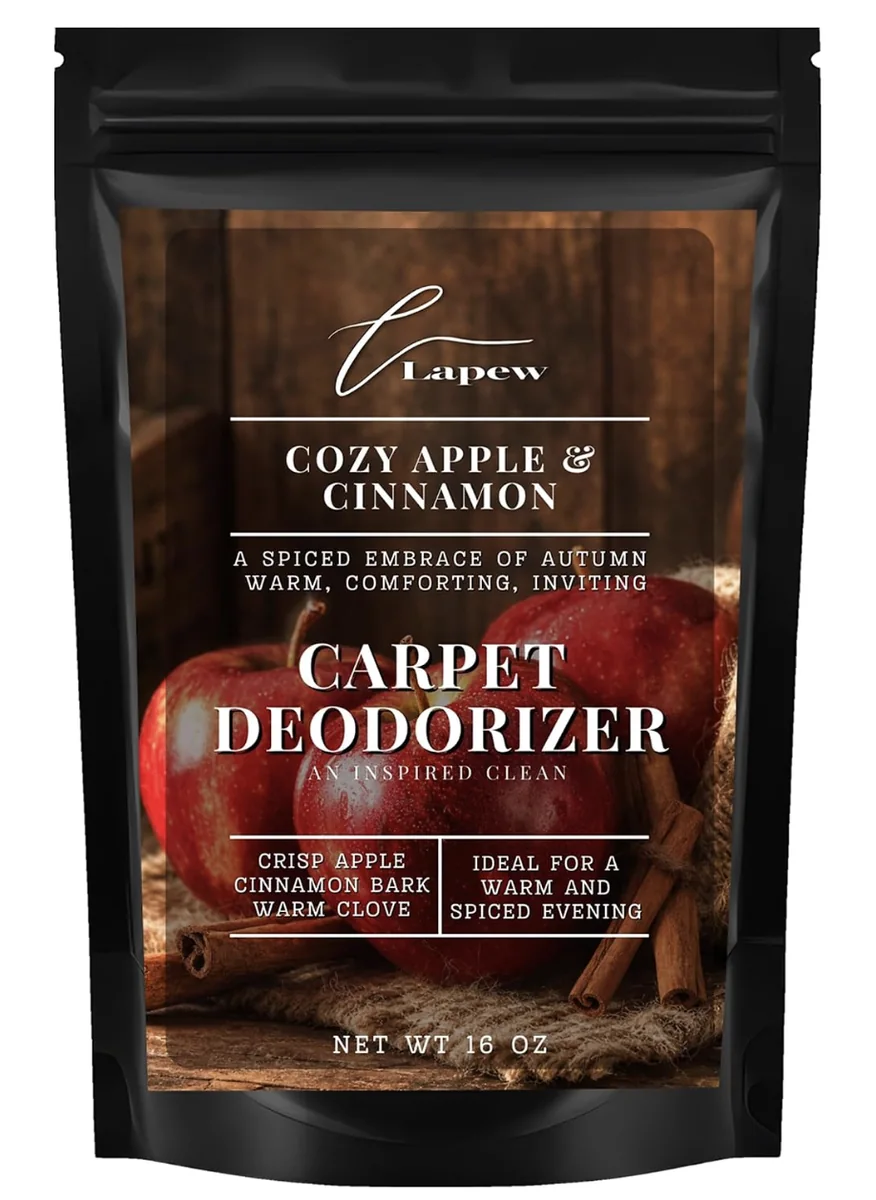 Polvo aromatizante Cozy Apple and Cinnamon para alfombras
