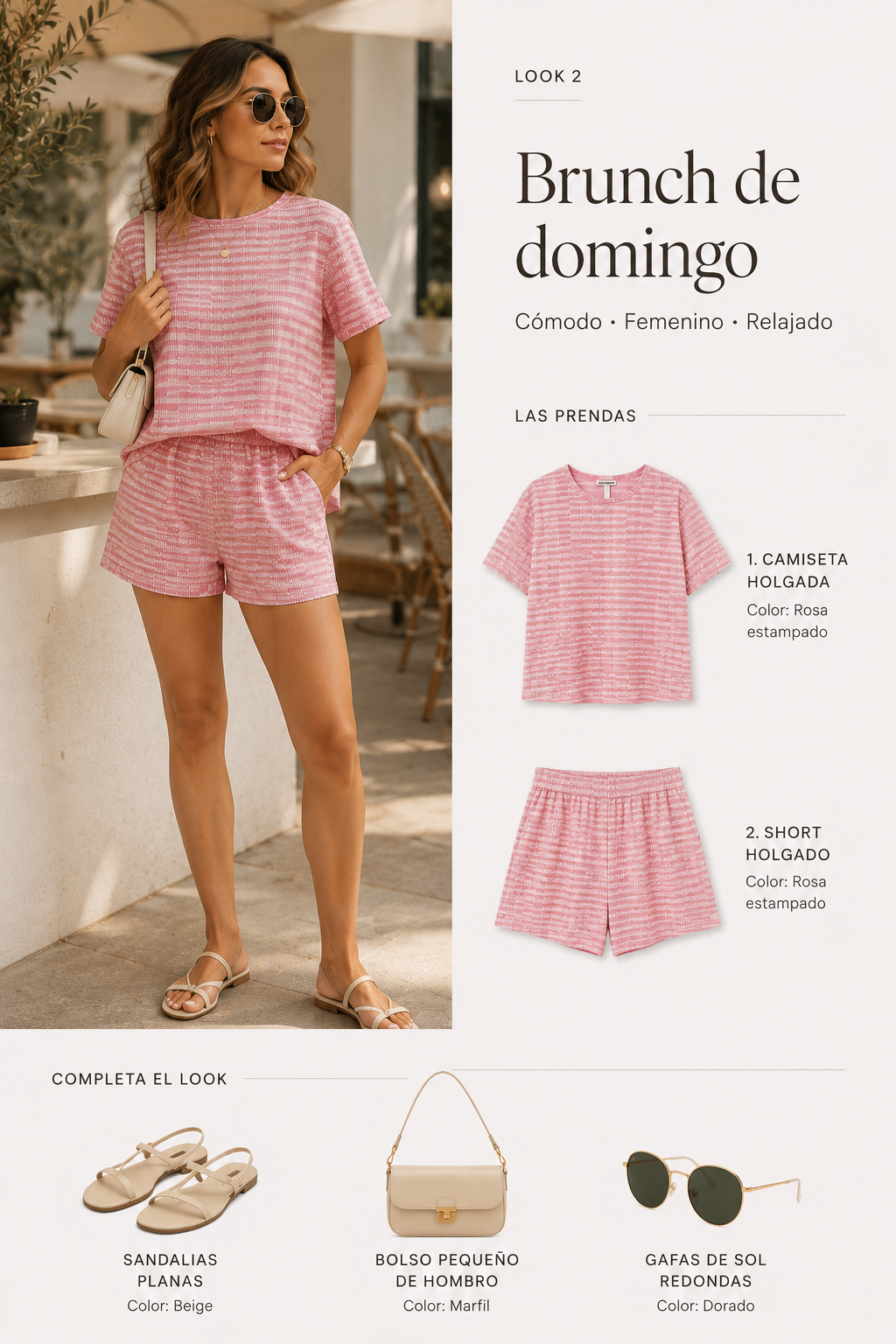 Look 2 para brunch con conjunto de dos piezas de verano