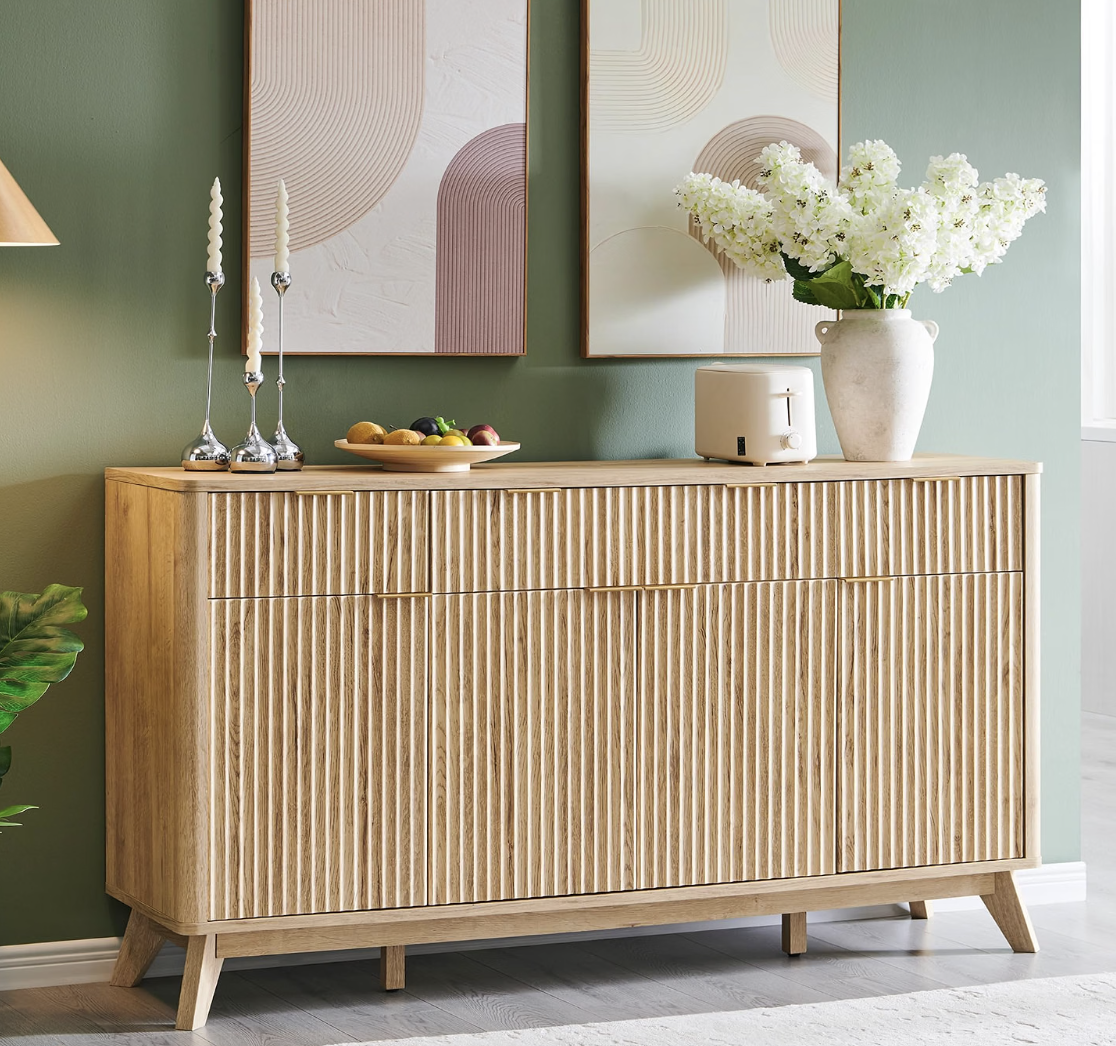 T4TREAM fluted sideboard natural oak