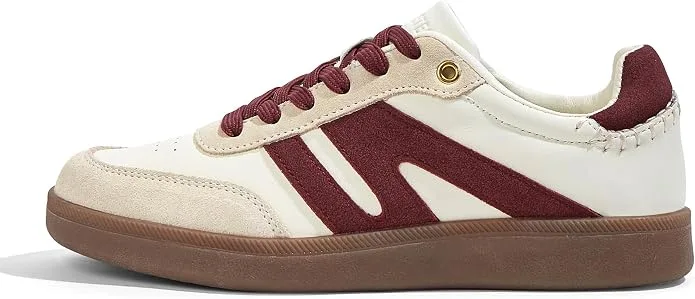 Tenis retro crema y burgundy