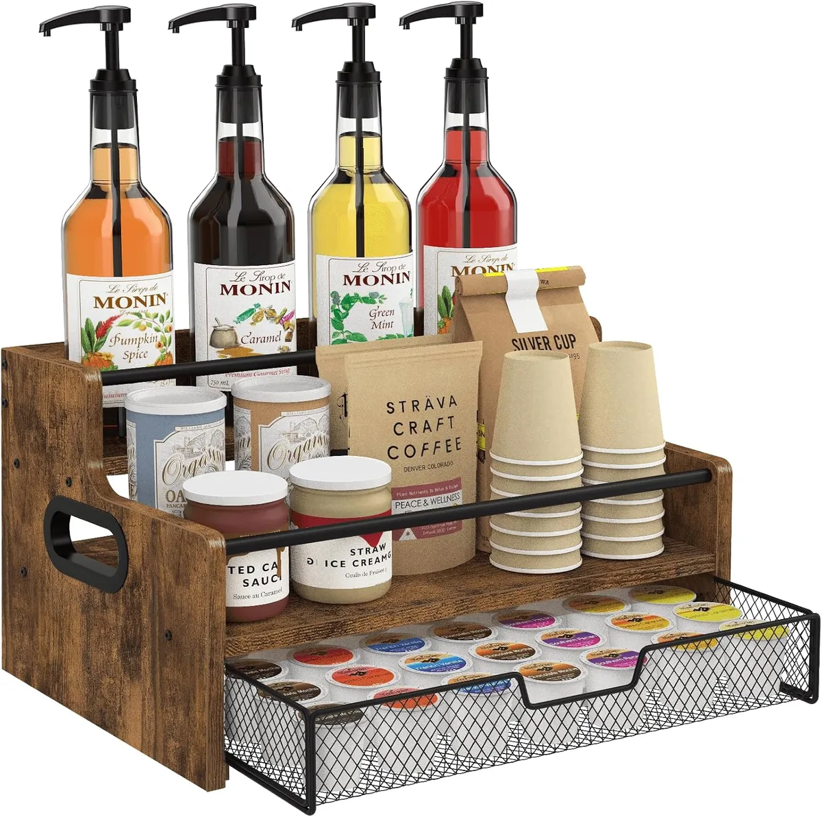 Organizador de café de tres niveles