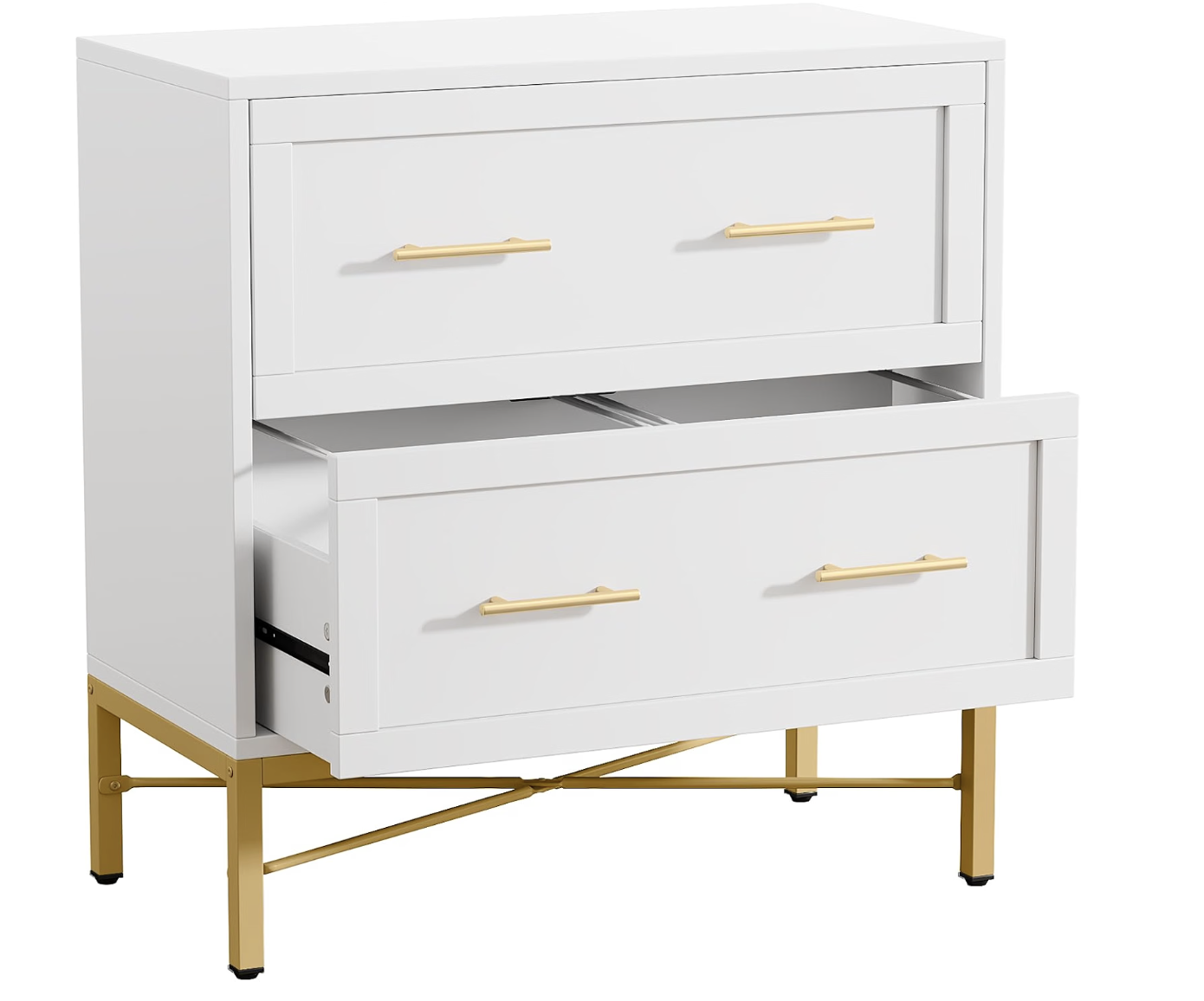Tribesigns filing cabinet blanco + dorado