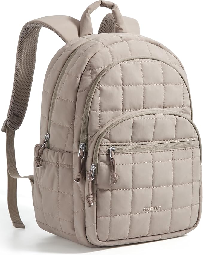 Mochila para laptop acolchada beige