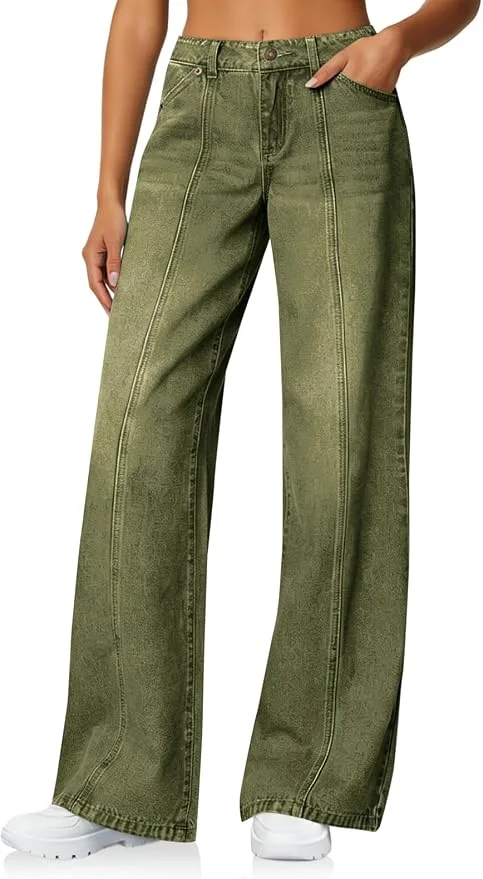 Jeans anchos verde oliva Cicy Bell