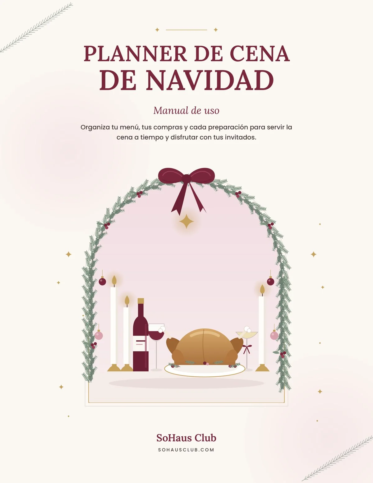 Portada y manual del Planner de Cena de Navidad