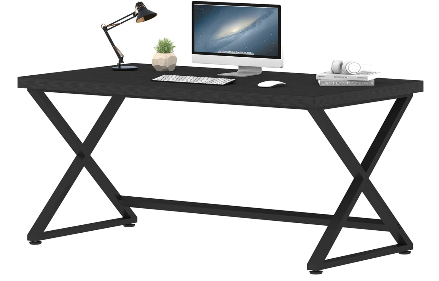 Black Computer Desk 47" en Black Oak