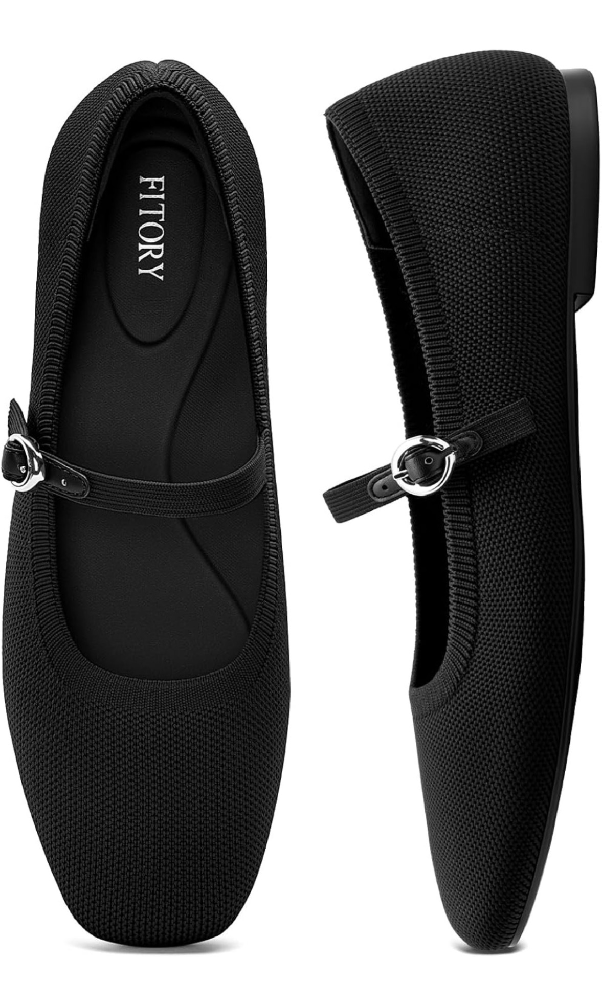 Zapatos Mary Jane negro tejido
