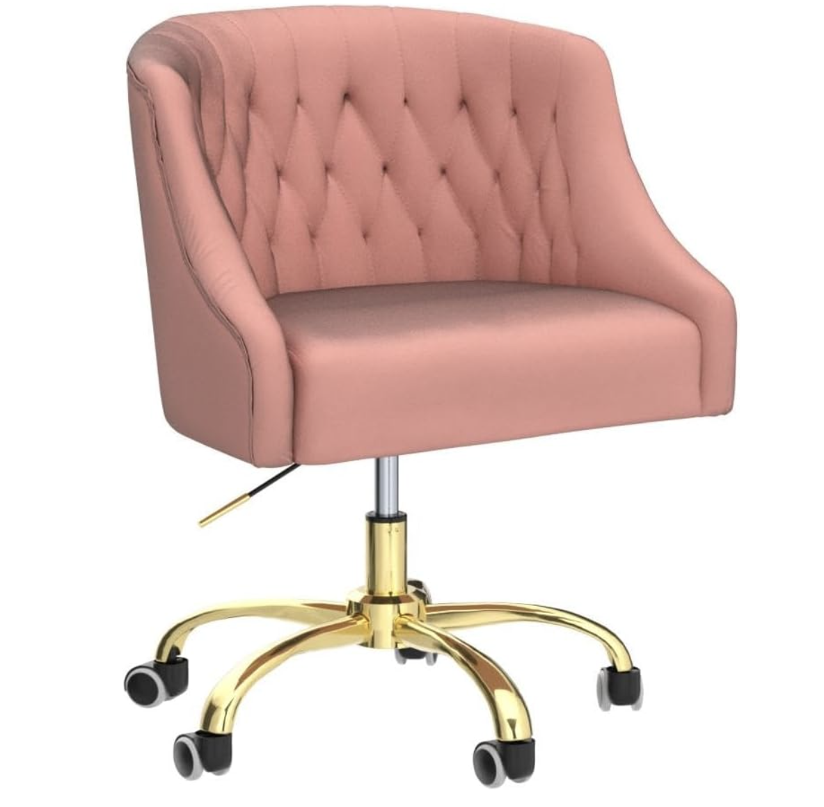 Silla MOJAY de terciopelo rosa + dorado
