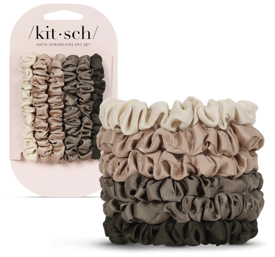 Set Kitsch de seis coleteros satinados en tonos neutros