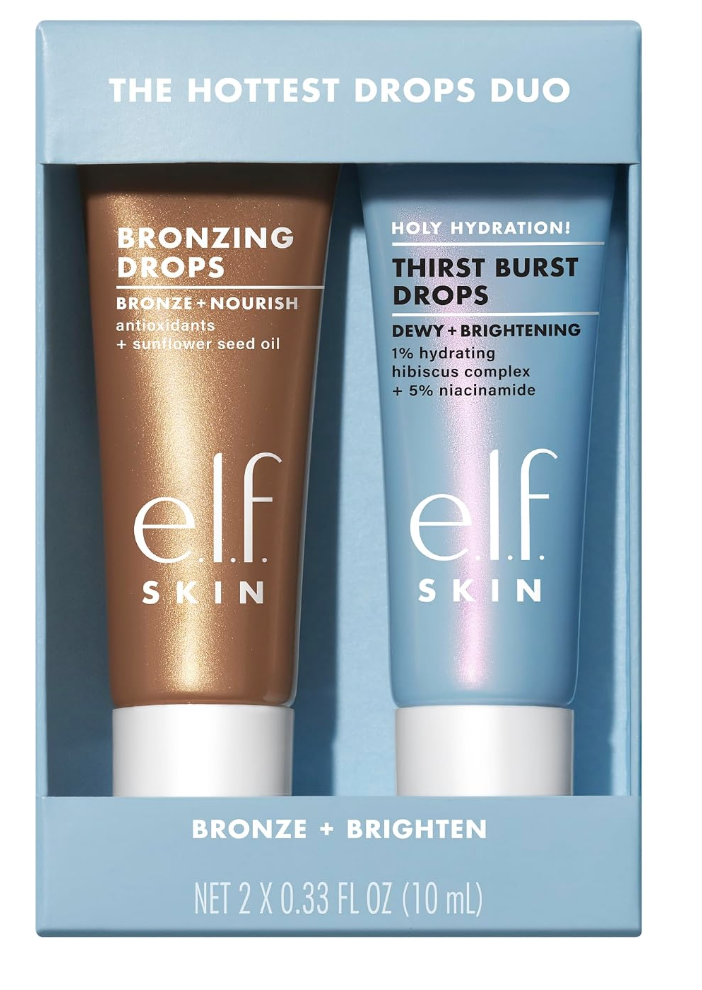 Set mini e.l.f. SKIN con Bronzing Drops y Holy Hydration Thirst Burst Drops