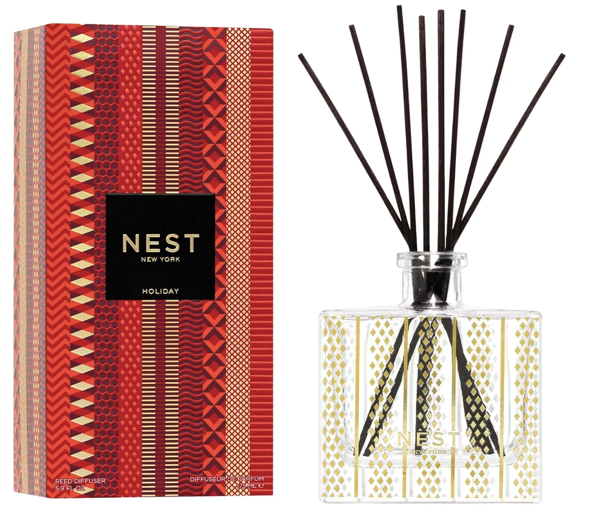 Difusor de varillas NEST New York Holiday con recipiente de vidrio