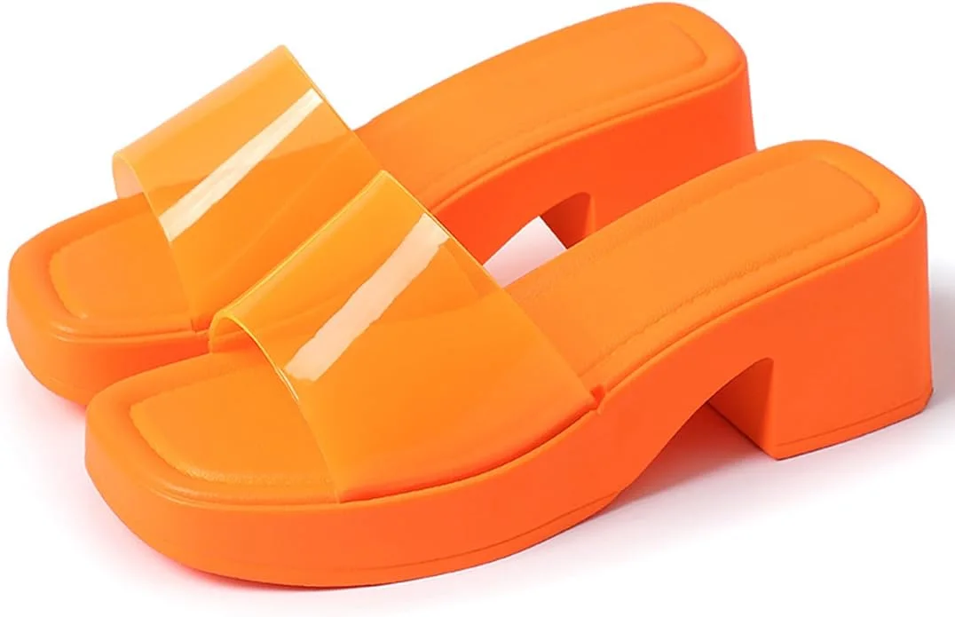 Sandalias de plataforma naranjas